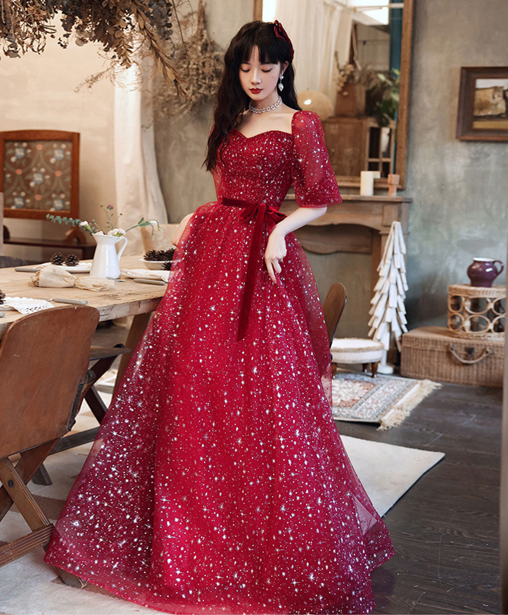 Red Aline Tulle Long Prom Dress, Red Tulle Formal Graduation Dresses US 12 / Red(As picture) Red Aline Tulle Long Prom Dress, Red Tulle Formal Graduation Dresses US 12 / Red(As picture)
