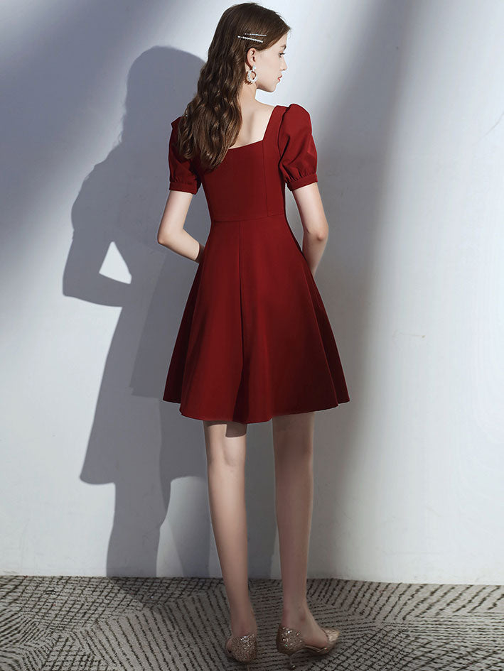 Simple Burgundy Short Prom Dress Burgundy Homecoming Dress US 8 / Custom Color Simple Burgundy Short Prom Dress Burgundy Homecoming Dress US 8 / Custom Color