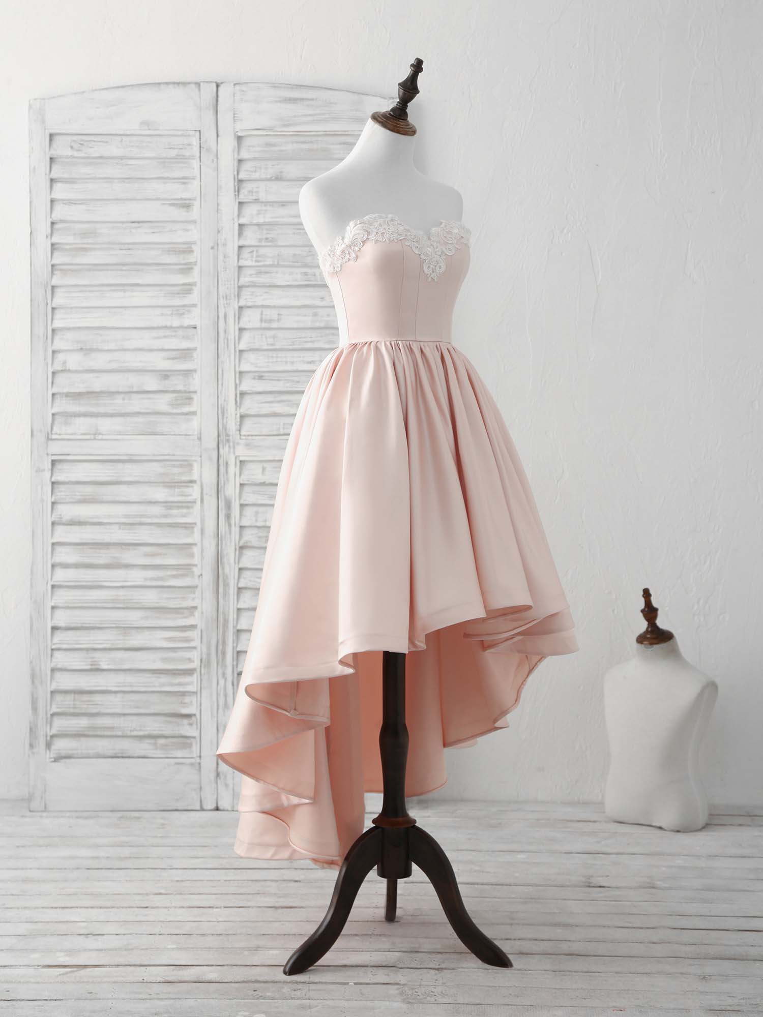 high neck short prom dresses Beaded Lace Short Babydoll Party Dress