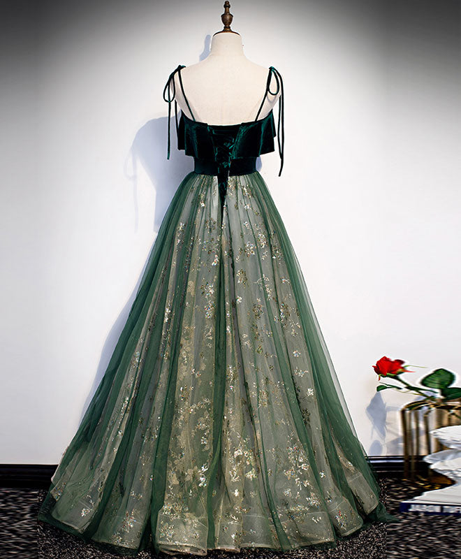 Green Straps Velvet Long Lace Prom Dresses, Green Lace Velvet Long Formal Evening Dresses, US 4 / Green as Pics / With Rush+$19.99 Green Straps Velvet Long Lace Prom Dresses, Green Lace Velvet Long Formal Evening Dresses, US 4 / Green as Pics / With Rush+$19.99