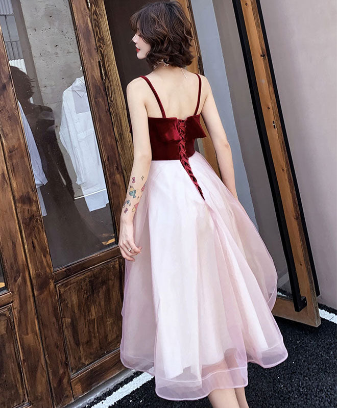 Pink Sweetheart Neck Tulle Short Prom Dress, Homecoming Dress