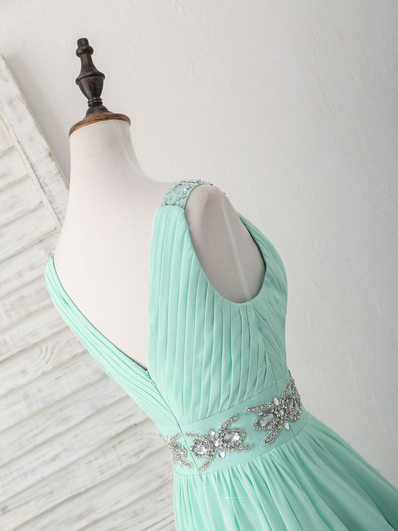 Green V Neck Chiffon Short Prom Dress, Green Homecoming Dress US 14 / Custom Color Green V Neck Chiffon Short Prom Dress, Green Homecoming Dress US 14 / Custom Color