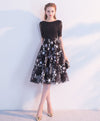 Black Lace Tulle Short Prom Dress Tulle Lace Homecoming Dress