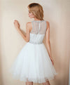 White Tulle Short Prom Dress, White Homecoming Dress