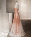 Unique Pink Tulle Long Prom Dress, Tulle Pink Evening Dress