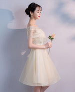 Champagne Tulle Short Prom Dress, Champagne Homecoming Dress