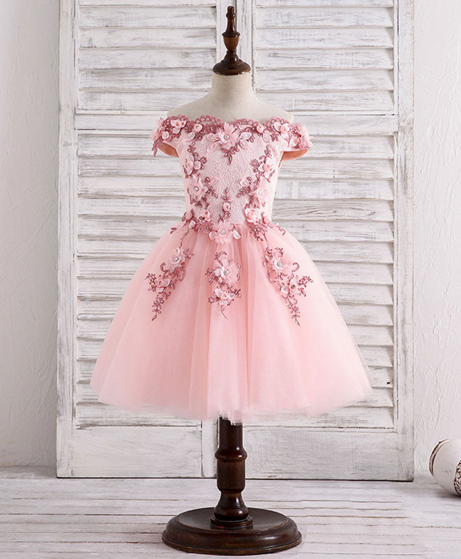 pink flower girl dresses Wedding Dress Dusty Princess Party Pageant Formal Dress TBF04 The Irresistible Allure of Pink Pink Bateau Neck Sleeveless Bows