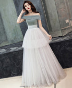 White Tulle Long Prom Dress, White Tulle Formal Dress