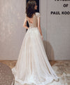 Champagne High Neck Tulle Sequin Long Prom Dress Formal  Dress