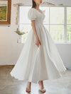 White V Neck Short Prom Dress, White Bridesmaid Dress