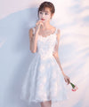 Unique White Short Prom Dress, White Homecoming Dress