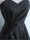 Simple Sweetheart Satin Short Black Prom Dress, Black Homecoming Dresses