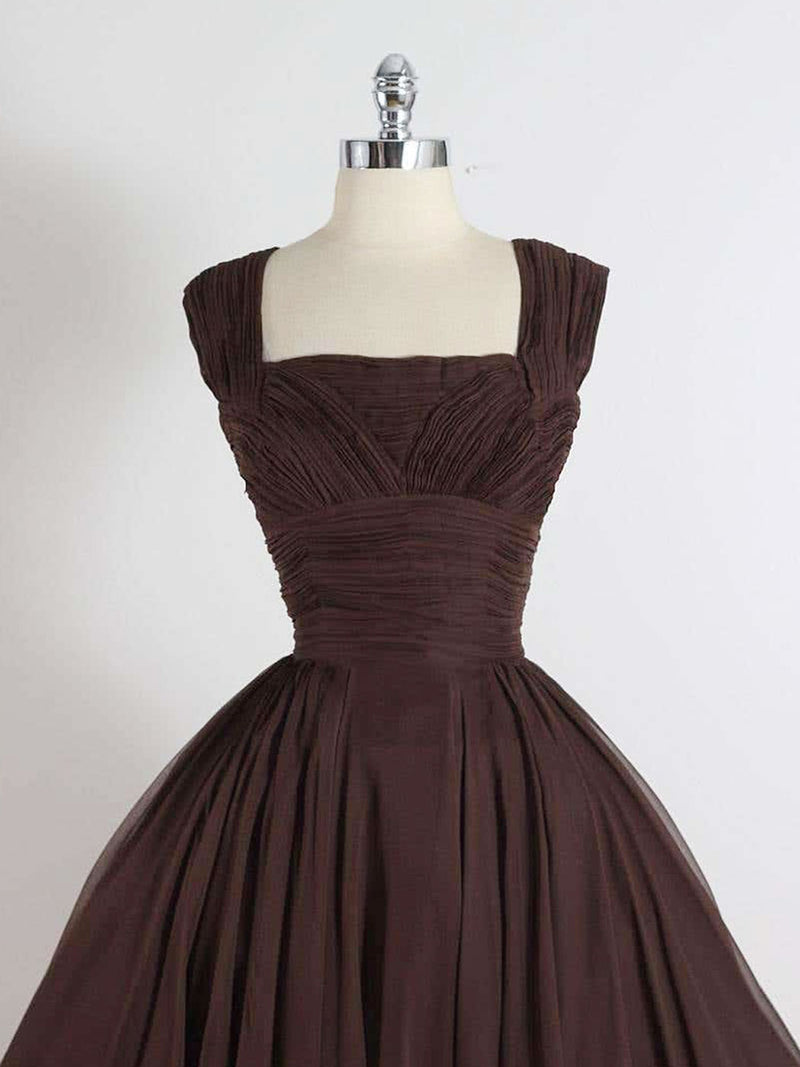 Brown A-Line Short Prom Dresses
