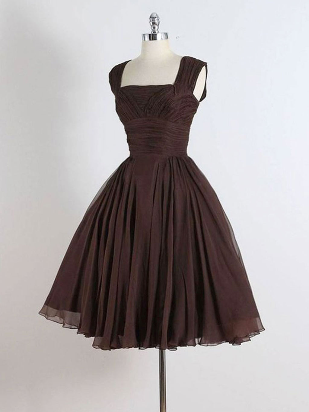 Brown A-Line Short Prom Dresses, Brown Short Formal Dress