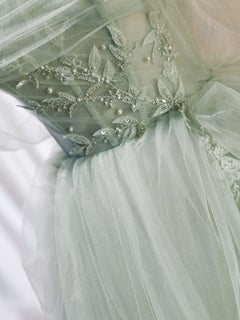 Green Formal Dress with Beading