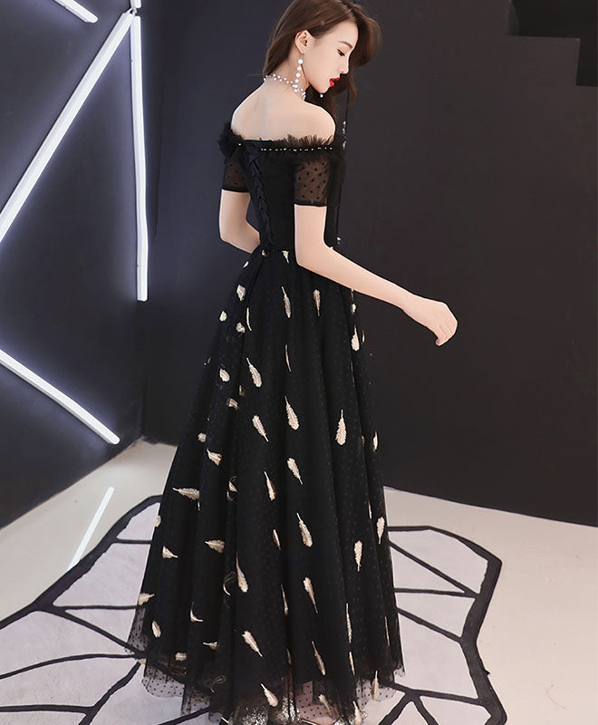 Black Tulle Prom Dress, Black Tulle Evening Dress