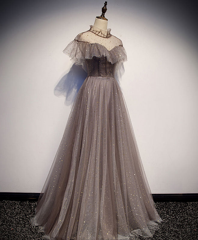 grey tulle maxi dress The Saturna
