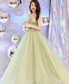 Simple Sweetheart Neck Tulle Long Prom Dress, Green Evening Dress
