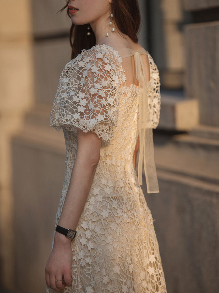 Beige Tulle Lace Short Prom Dress, Beige Homecoming Dress – shopluu