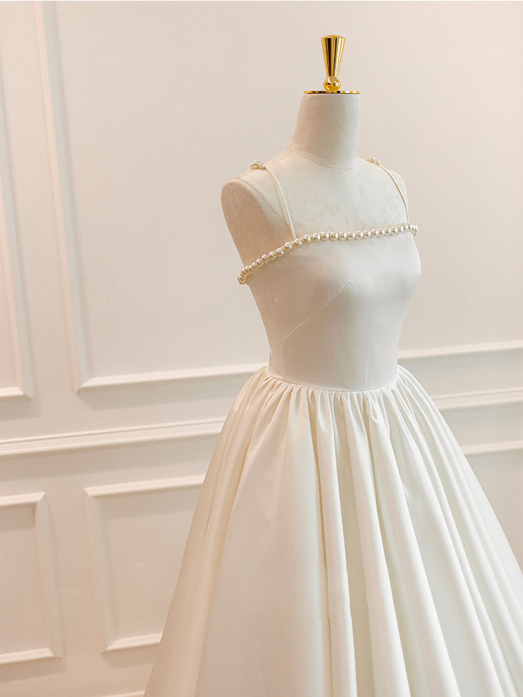 Simple ivory Satin Long Prom Dress, ivory Long Formal Dresses US 8 / ivory Simple ivory Satin Long Prom Dress, ivory Long Formal Dresses US 8 / ivory