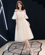 Light Champagne Tulle Short Prom Dress, Champagne Tulle Homecoming Dress