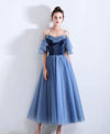 Simple Blue Sweetheart Short Prom Dress, Blue Bridesmaid Dress