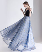 Blue Sweetheart Tulle Long Prom Dress Blue Tulle Formal Dress