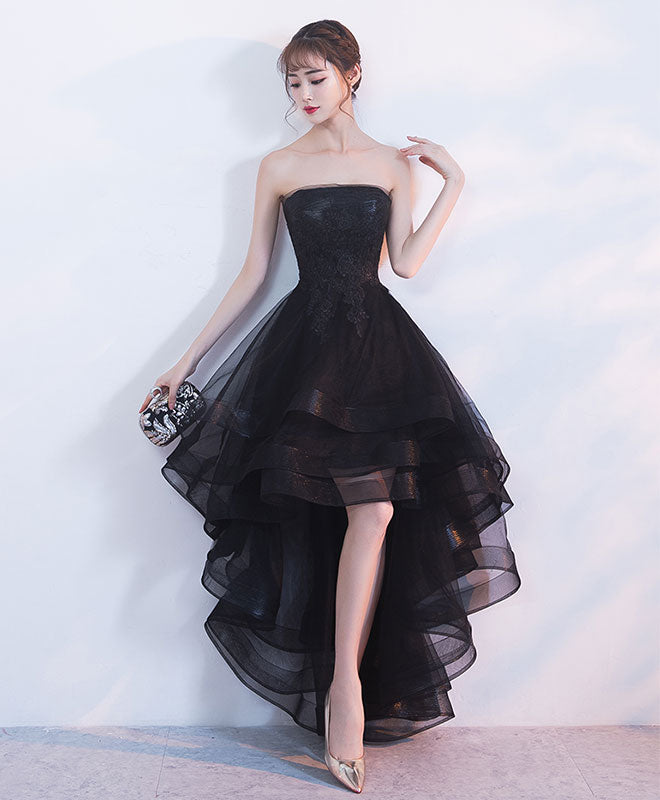 Black Tulle Lace Short Prom Dress, Black Tulle Homecoming Dress – shopluu
