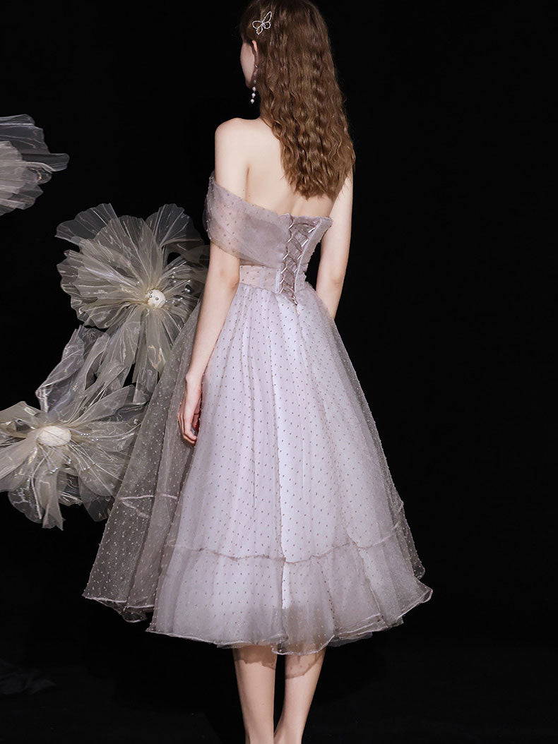 Light Pink Purple Tulle Short Prom Dress , Pink Purple tulle Homecoming Dresses