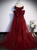 Burgundy Mermaid Long Prom Dress, Burgundy Formal Evening Dresses