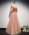 Pink Sweetheart Tulle Long Prom Dress Pink Tulle Formal Dress