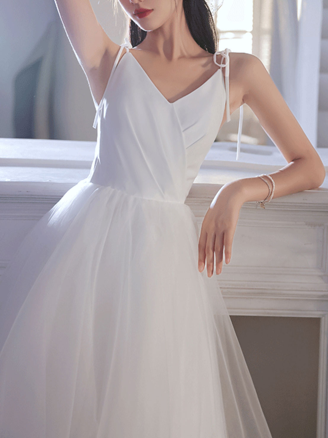 Simple White V Neck Short Prom Dress, White Homecoming Dress