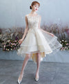 Light Champagne Tulle Lace Prom Dress, Light Champagne Homecoming Dress