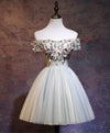 Light Green Tulle Lace Applique Short Prom Dress, Cute Homecoming Dress