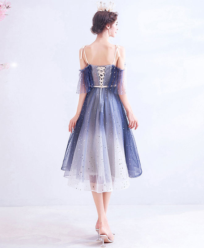 Blue Tulle Short Prom Dress Blue Tulle Homecoming Dress