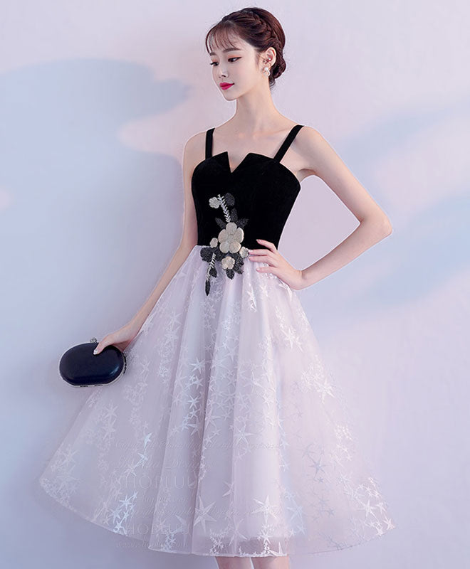 short white and black prom dresses A Line V Neck Short White Lace Prom Dresses, Short White Lace Formal H jbydress