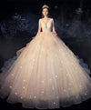 Champagne Tulle Wedding Dress, Champagne Tulle Bridal Gown