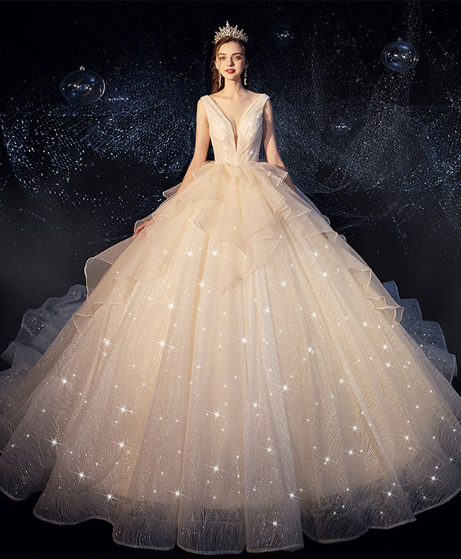 Champagne Tulle Wedding Dress, Champagne Tulle Bridal Gown US 6 / Champagne Champagne Tulle Wedding Dress, Champagne Tulle Bridal Gown US 6 / Champagne