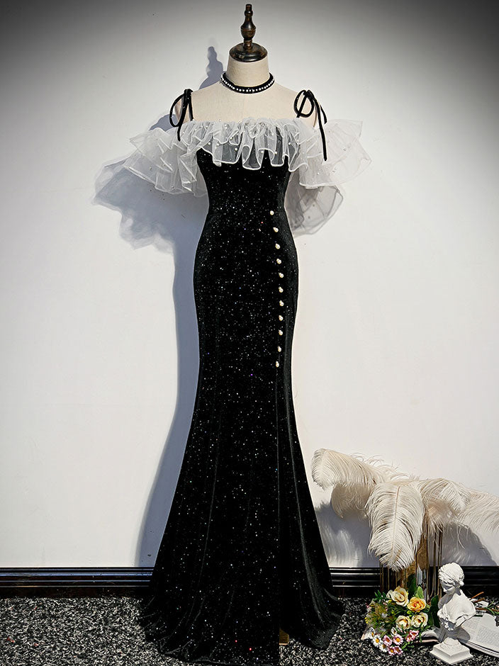 Black Mermaid Long Prom Dress, Black Evening Dress – shopluu