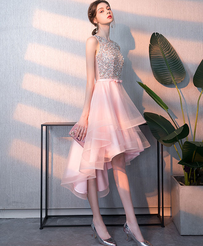 Pink Tulle Sequin Short Prom Dress, Pink Homecoming Dress US 6 / Pink