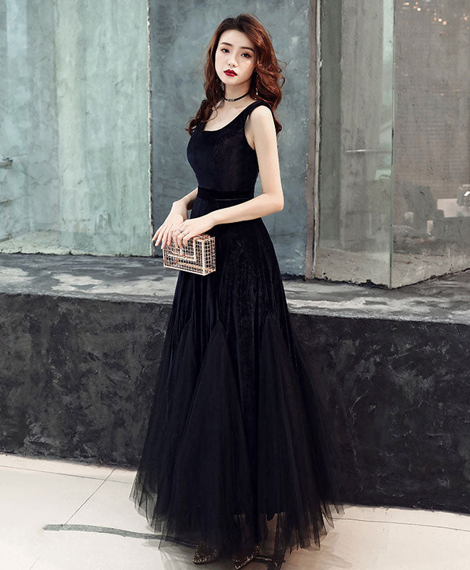 Simple Black Tulle Prom Dress, Black Velvet Tulle Formal Dress US 14 / Black Simple Black Tulle Prom Dress, Black Velvet Tulle Formal Dress US 14 / Black