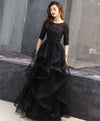Black Tulle Lace Long Prom Dress Black Tulle Lace Formal Dress