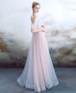 Elegant Light Pink Tulle Long Prom Dress, Pink Evening Dress