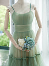 Simple Aline Tulle Green Short Prom Dress, Tulle Green Homecoming Dress