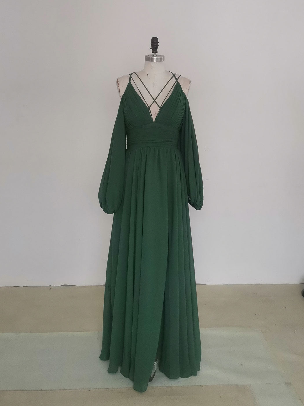 Simple A line Green Chiffon Long Prom Dress, Green Bridesmaid Dress US 4 / Custom Color Simple A line Green Chiffon Long Prom Dress, Green Bridesmaid Dress US 4 / Custom Color