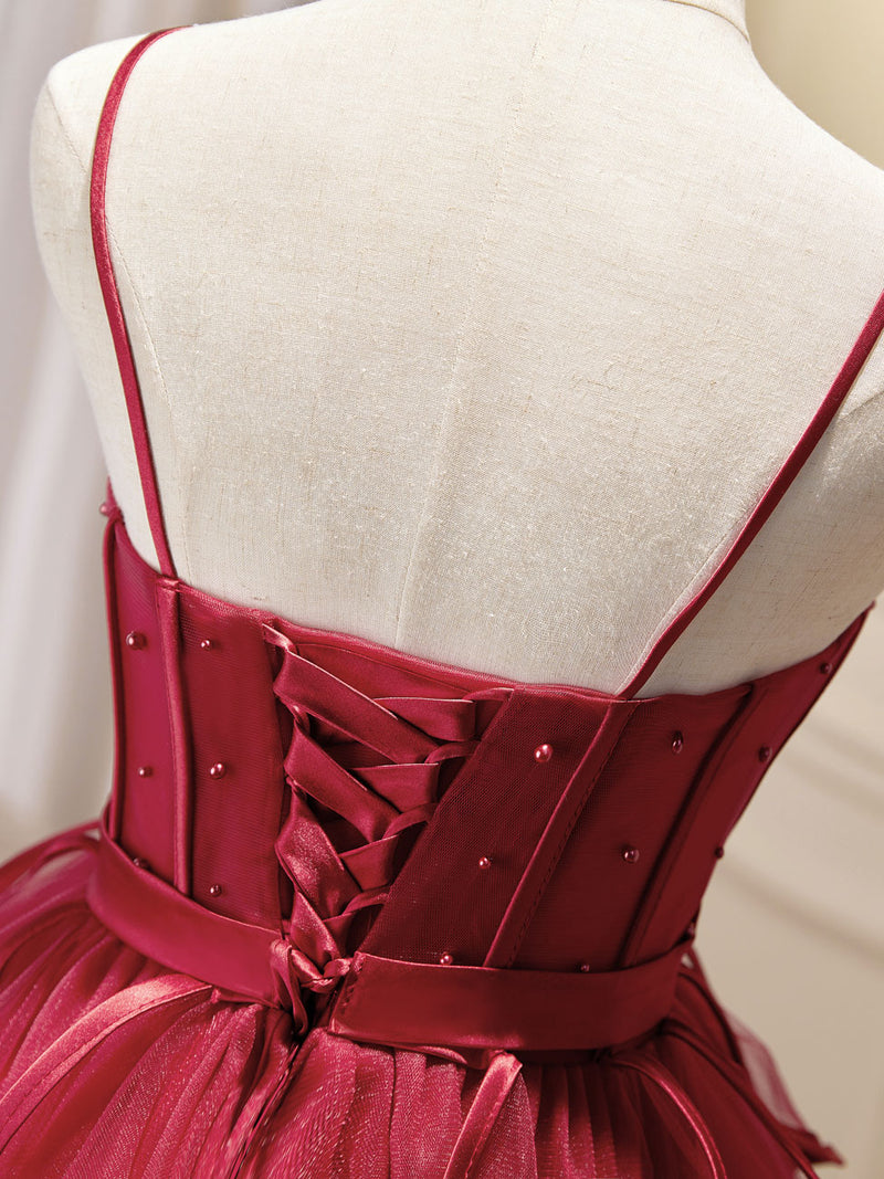 Mini/Short Burgundy Prom Dress, Puffy Cute Burgundy Homecoming Dress shopluu Mini/Short Burgundy Prom Dress, Puffy Cute Burgundy Homecoming Dress shopluu