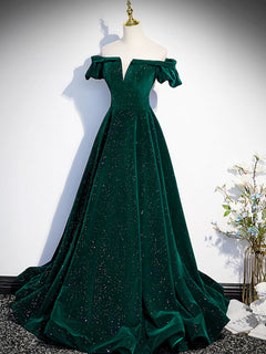 Green Velvet Graduation Dress