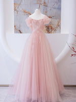 Pink Long prom dress, Pink A line Formal Graduation Dresses