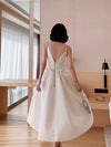 White Satin Short Prom Dress, White Satin Homecoming Dresses