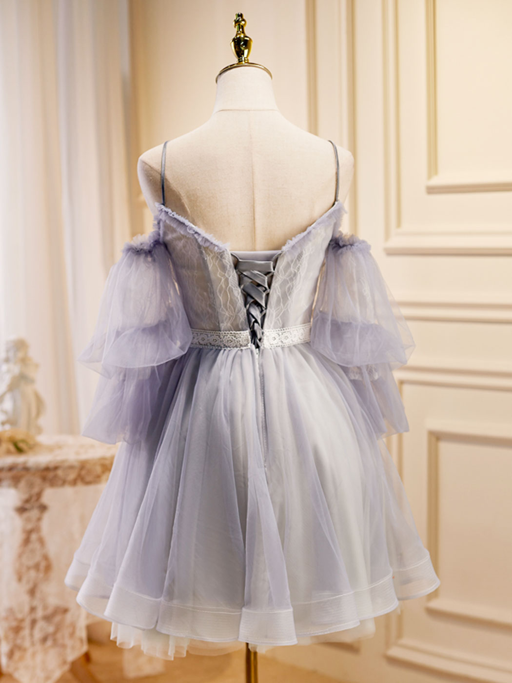 hoco dresses light purple Luuvis Woman Lilac Sparkly Spaghetti Straps Short Tight Homecoming Dress you can choose the sizes 2 to 16 Purple High Low Lace Prom